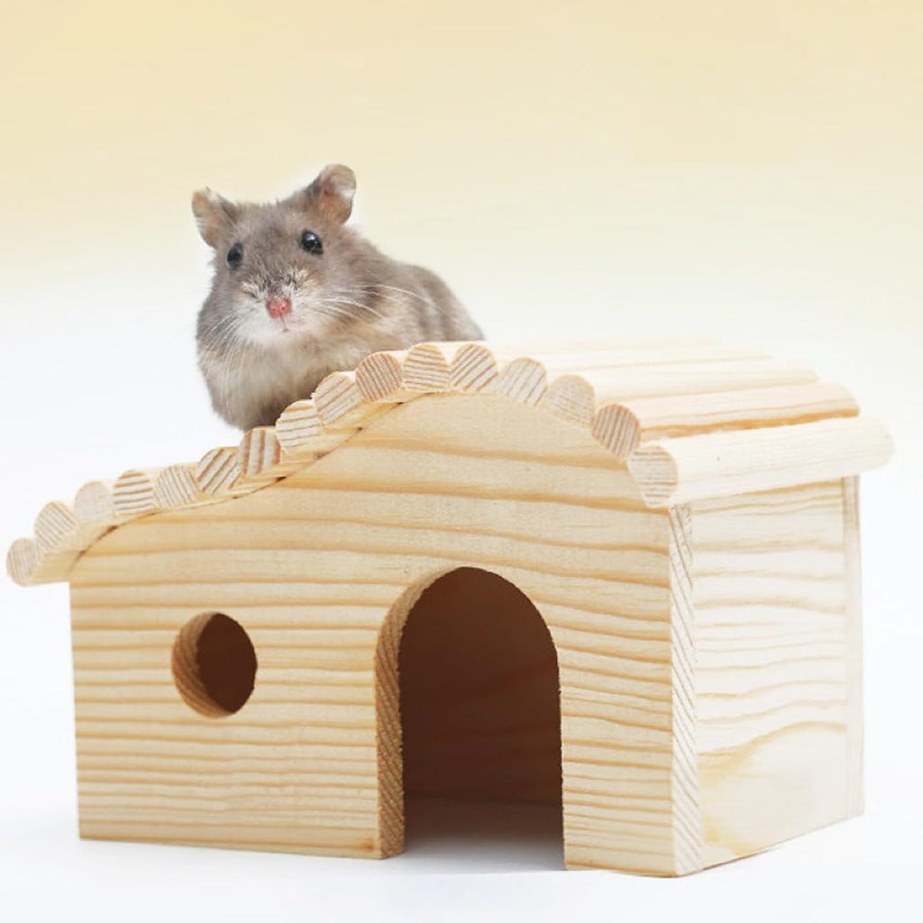 Wooden Hamster & Gerbil Hideout House – Forest Style