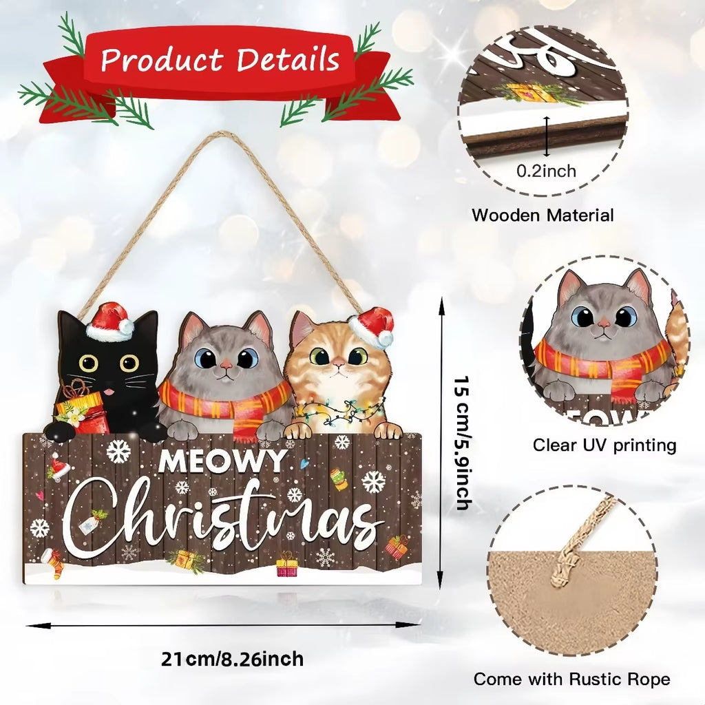 Wooden cat Christmas ornament – photo 7
