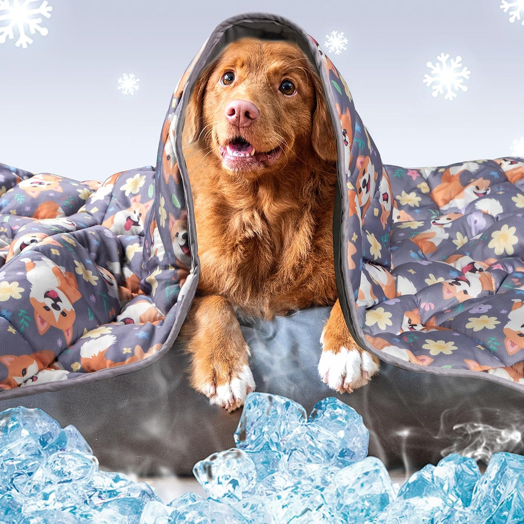 Pet Cooling Mat: Dog & Cat Summer Blanket - Portable & Reusable, Keeps Pets Cool Indoors & Outdoors