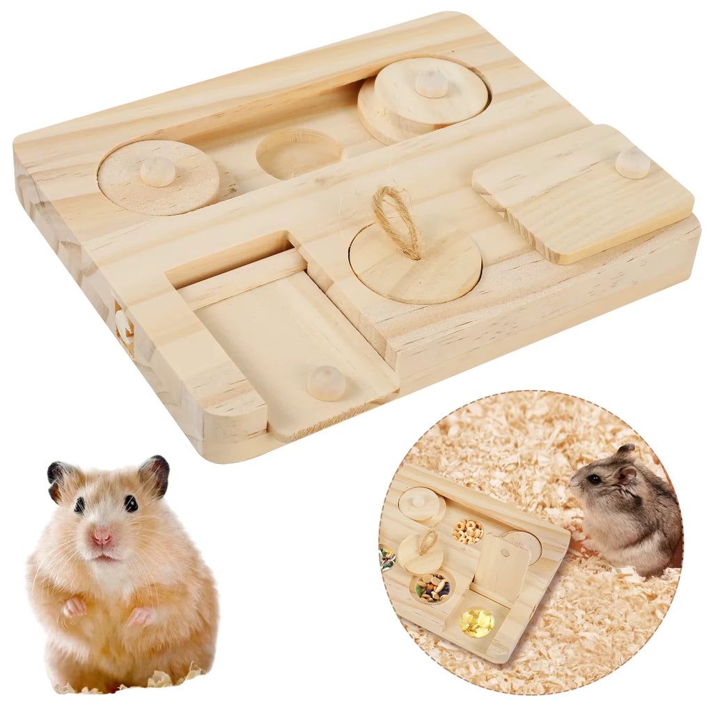 Wooden guinea pig foraging toy