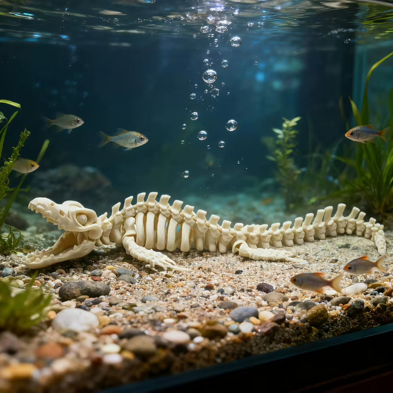 Dinosaur skeleton fish tank decoration