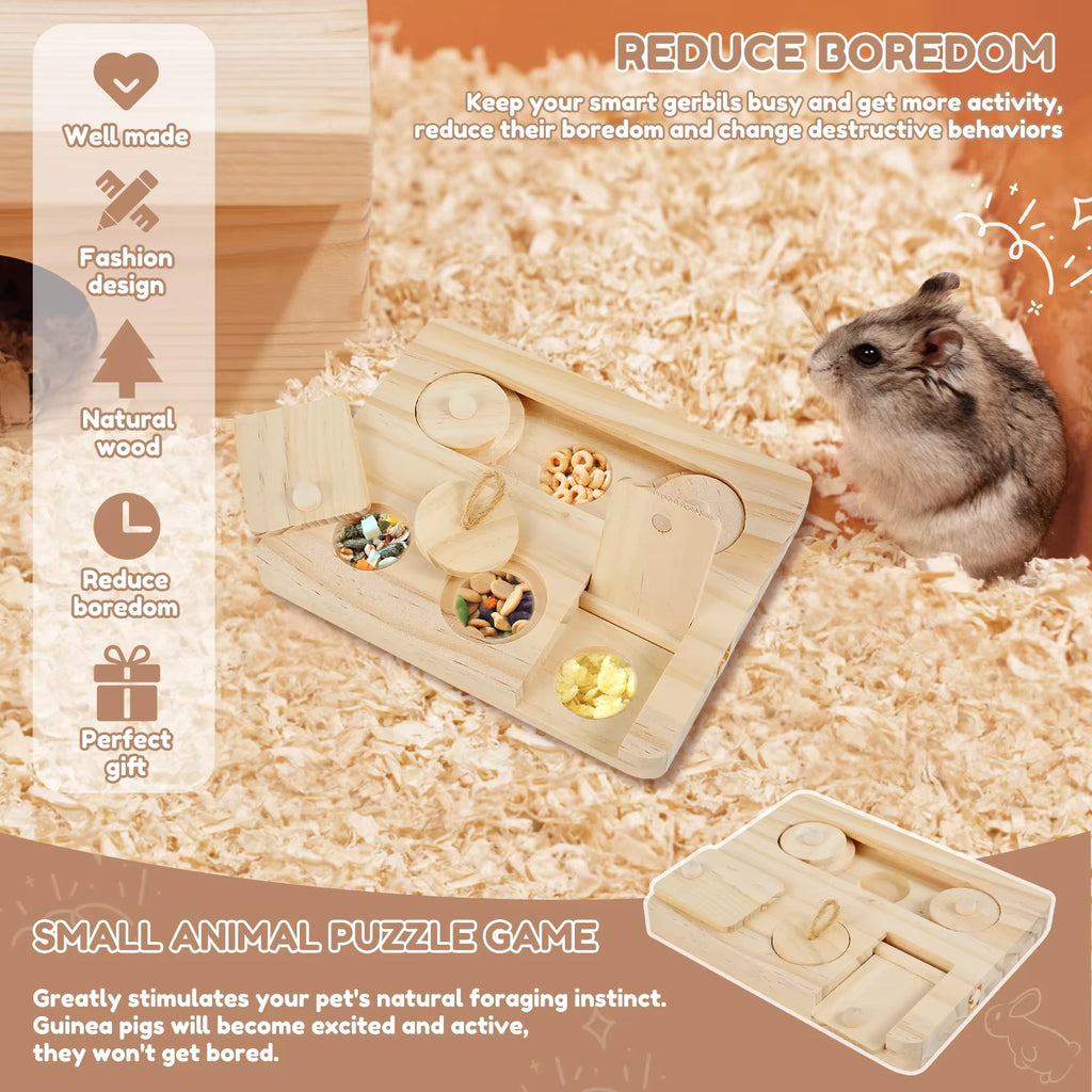 Wooden guinea pig foraging toy