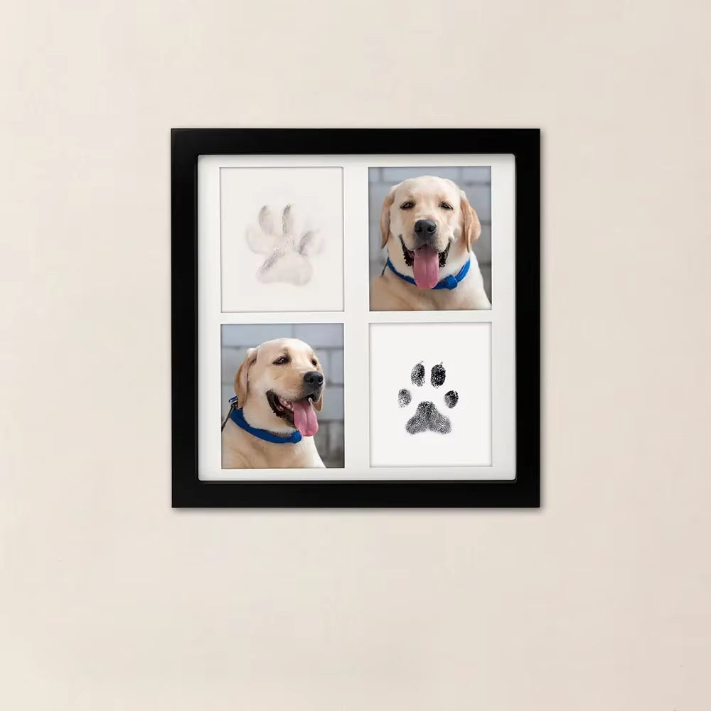 Diy Hand and Footprint Kit Ink Pads Photo Frame Handprint Paw Print Kit Dog Frame Pet Memorial Picture Frame with Pawprints Kit