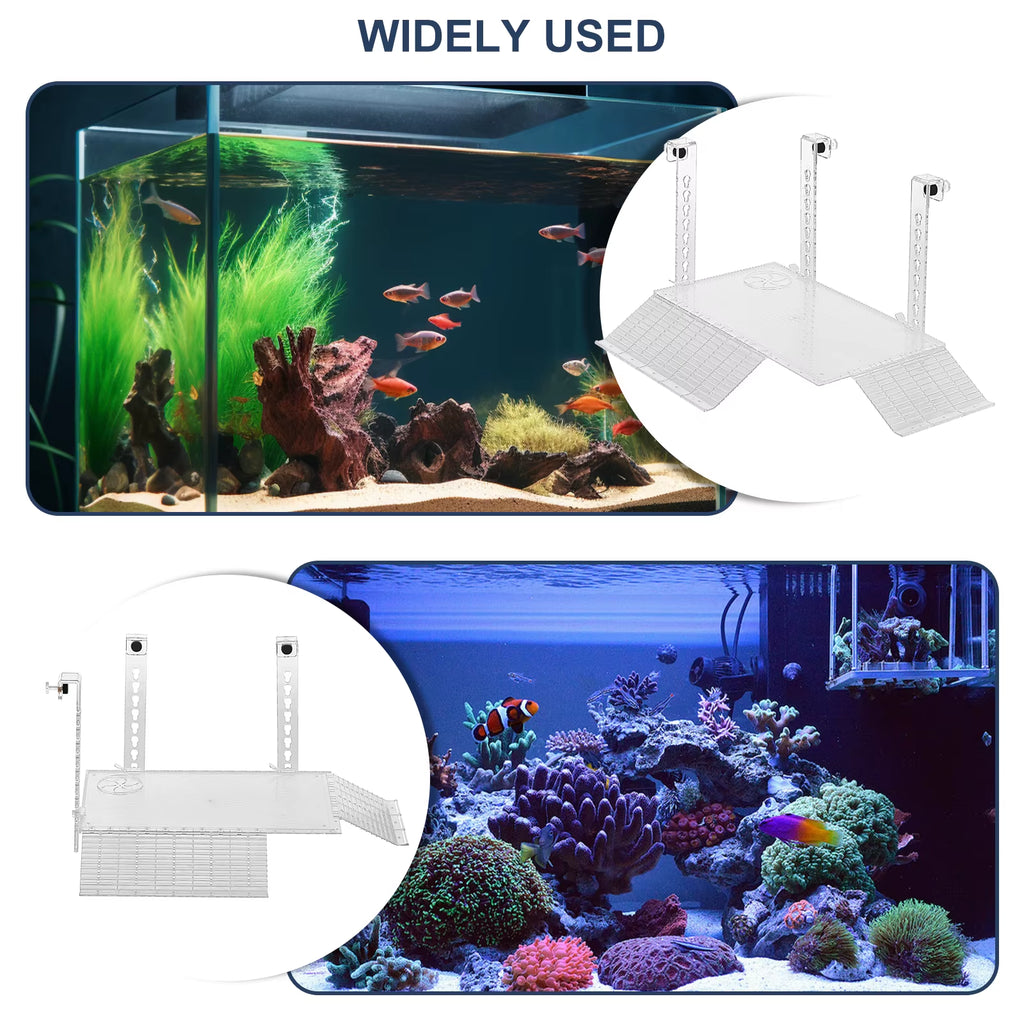 Adjustable Turtle Basking Platform Acrylic Clear Turtle Dock Climbing Habitat Float Island for Fish Tank Aquarium Accessories