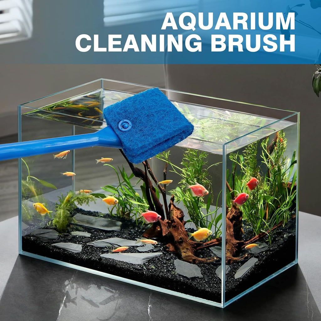 Aquarium Cleaning Brush – Double-Sided Sponge with Long Handle