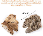 Natural Cork Bark Reptile Habitat Flat – 6–9 in