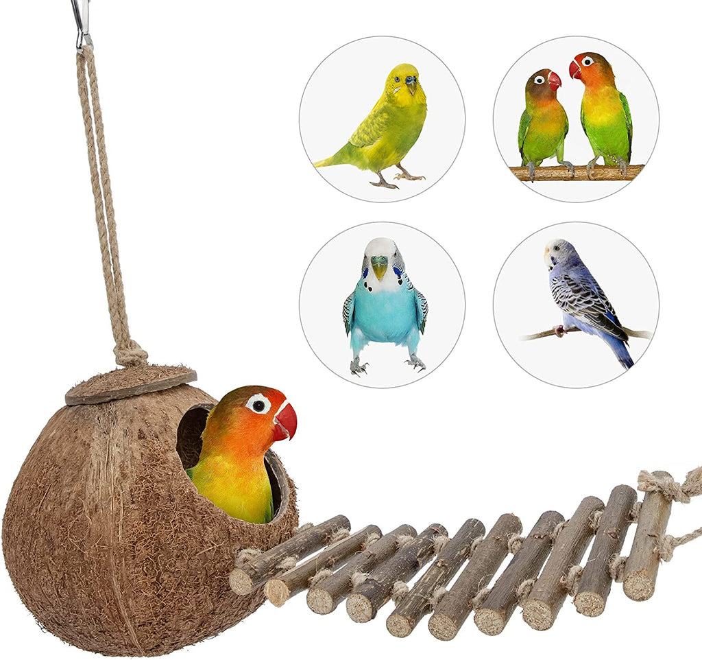 Natural Coconut Hideaway with Hanging Ladder