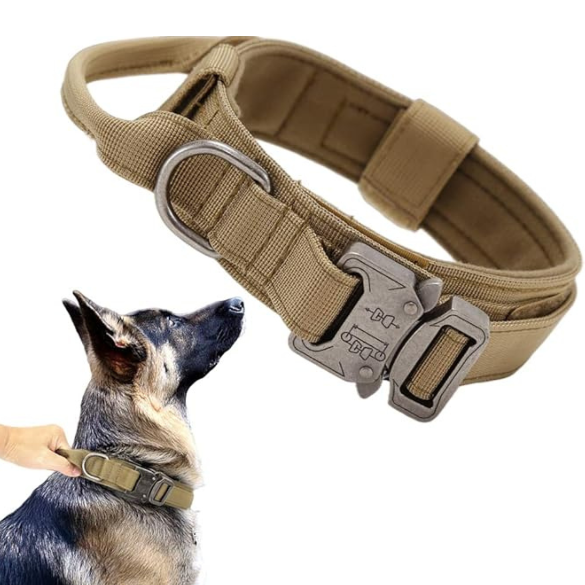 Tactical Dog Collar and Leash Set – Adjustable Military-Style Training Collar for Medium & Large Dogs